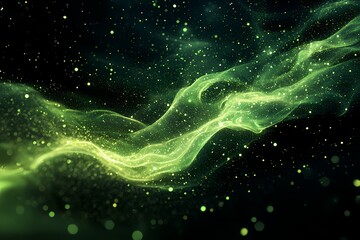 A mesmerizing swirl of green luminescence against a dark backdrop.