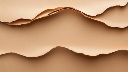 Abstract background with torn paper edges. Beige paper with a wavy texture.