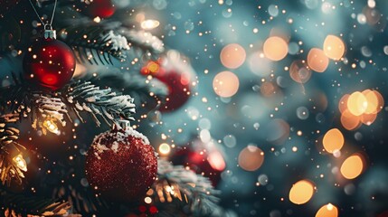 Merry Christmas and Happy New Year Holiday background. Xmas banner and web poster. Festive Greeting card