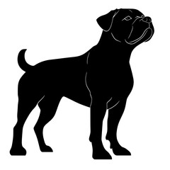 vector silhouette of a Cane Corso