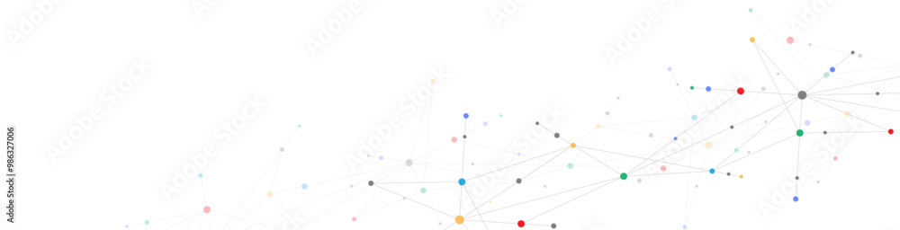 Fototapete Abstract vector background and geometric pattern with connecting the dots and lines for banner design or header. Minimalistic vector texture for modern design