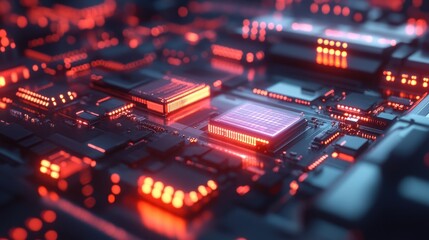 AI chip wafers glowing under laser precision cutting in a sleek, futuristic lab setting