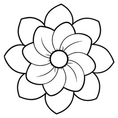 Line art of a anemone flower. Vector illustration 
