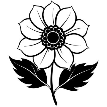 recommend clip art: Line art of a anemone flower. Vector illustration 
                    