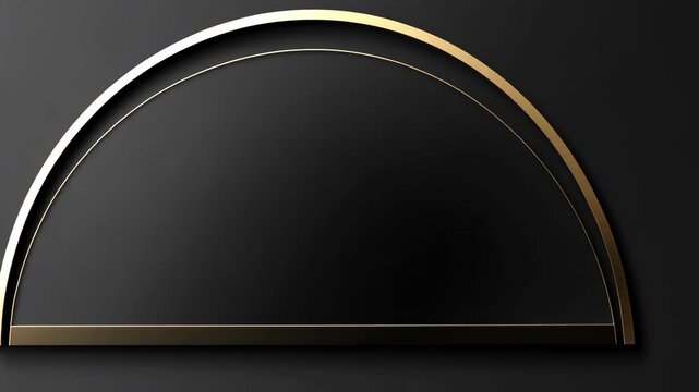 Elegant black and gold design showcasing a modern half-circle shape on a textured surface