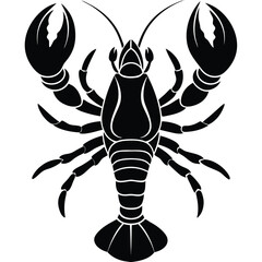 Lobsters silhouette vector illustration on white background