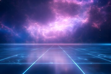 Mesmerizing Futuristic Holographic Space Backdrop for Advertising and Sale Promotion