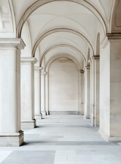 Fototapeta premium White Columns and Arched Ceiling in a Building