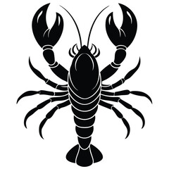 Lobsters silhouette vector illustration on white background