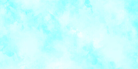 Beautiful painted cloudy natural blue watercolor cloudy sky clouds, Watercolor stain with hand paint pattern on blue canvas, Clouds and mist background on blue, Creative vintage light sky.