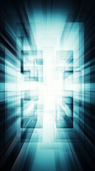 Abstract background of blue and white geometric shapes.