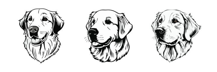 set of dog illustration logo vector bundle