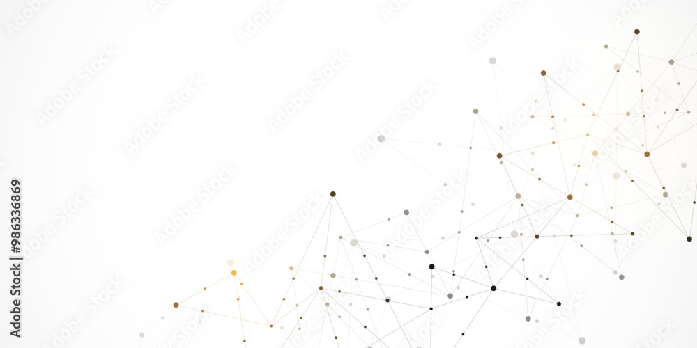 Poster vector illustration of minimalistic design with connecting the dots and lines. abstract geometric ba