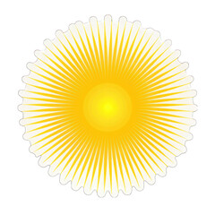 sunburst yellow light effect sticker