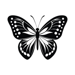 Butterfly black silhouette vector illustration