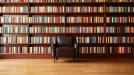 Elegant home library with chocolate brown walls, wooden bookshelves, and warm-toned lighting for a rich atmosphere   luxury library, cozy warmth