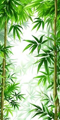 Green Bamboo Forest Illustration