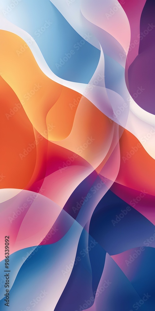 Poster Abstract Colorful Shapes Design With Gradient