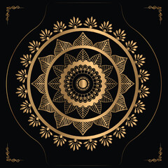 Luxury mandala design gold color Vector