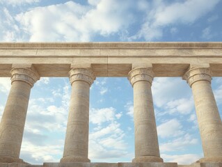 Fototapeta premium Majestic Old Building with Classic Columns Showcasing Architectural Grandeur and Timeless Elegance in a Historical Setting