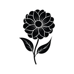 Elegant flower black silhouette vector perfect for nature-inspired prints, and designs.