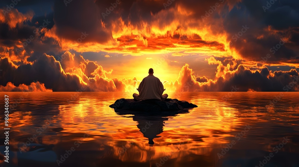 Poster profound humility, an introspective scene depicting the dissolution of ego, embracing a deeper conne