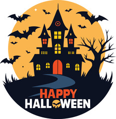 Happy Halloween vector t-shirt design on a white background