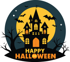 Happy Halloween vector t-shirt design on a white background