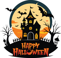 Happy Halloween vector t-shirt design on a white background