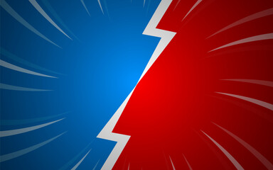 versus comic style background. Pop art comic sunburst effect background with halftone.