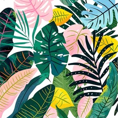 Tropical Leaf Pattern Illustration