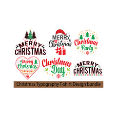 Christmas Typography T-shirt Design Vector Graphic Template
