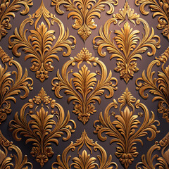 3d Luxury Damask seamless pattern element elegant vector image
