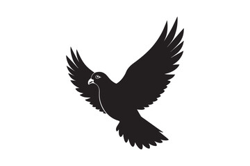 Rock Pigeon silhouette vector illustration, Rock Pigeon silhouette vector, Rock Pigeon PNG.