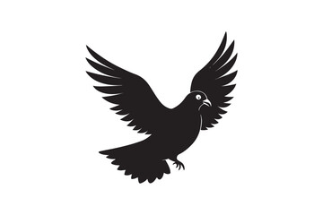Rock Pigeon silhouette vector illustration, Rock Pigeon silhouette vector, Rock Pigeon PNG.
