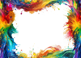 The framework that is created by abstract colorful splash paint brush strokes