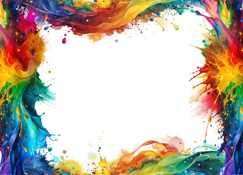 The framework that is created by abstract colorful splash paint brush strokes