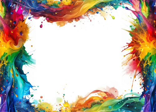 The framework that is created by abstract colorful splash paint brush strokes