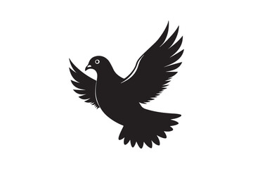 Rock Pigeon silhouette vector illustration, Rock Pigeon silhouette vector, Rock Pigeon PNG.