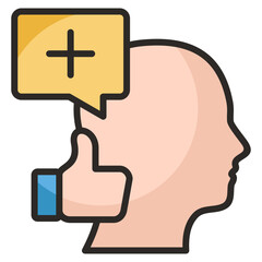 Positive Attitude  Icon Element For Design