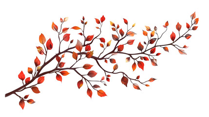 Autumn branches illustration for Thanksgiving festival, PNG file, isolated on white, transparent background