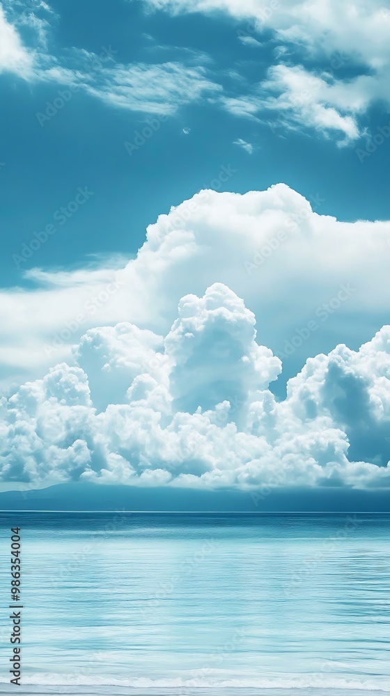 Canvas Prints Blue Sky Ocean and Clouds