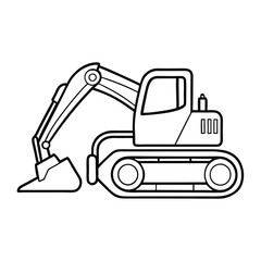 Naklejka premium a bulldozer, sketch, outline vector, on a white background, 