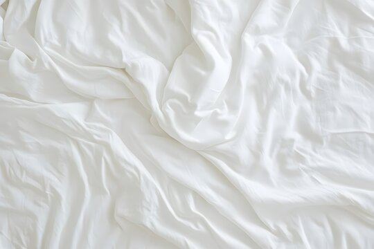 Soft and Luxurious Crumpled White Cotton Fabric Texture