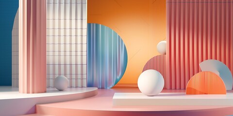 Abstract Geometric Shapes Background Illustration
