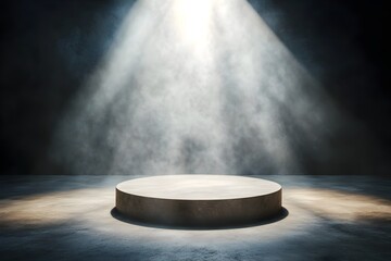 Dramatic Illuminated Stage with Spotlighting for Performance Show or Exhibition Event