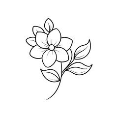a simple flower , outline vector, on a white background,  