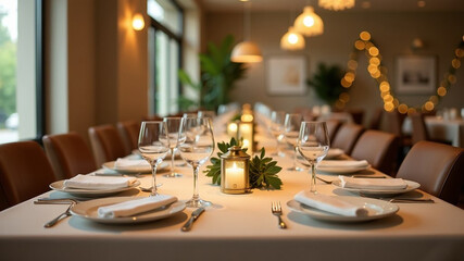 Fototapeta premium Restaurant table set. The concept of celebrating the holiday