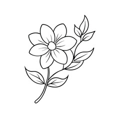 a simple flower , outline vector, on a white background,  