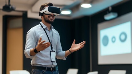 Tech entrepreneur wearing AR.